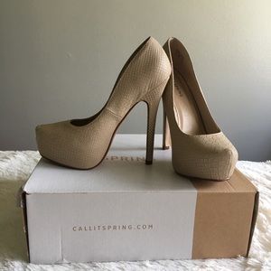 Call it Spring nude high heels